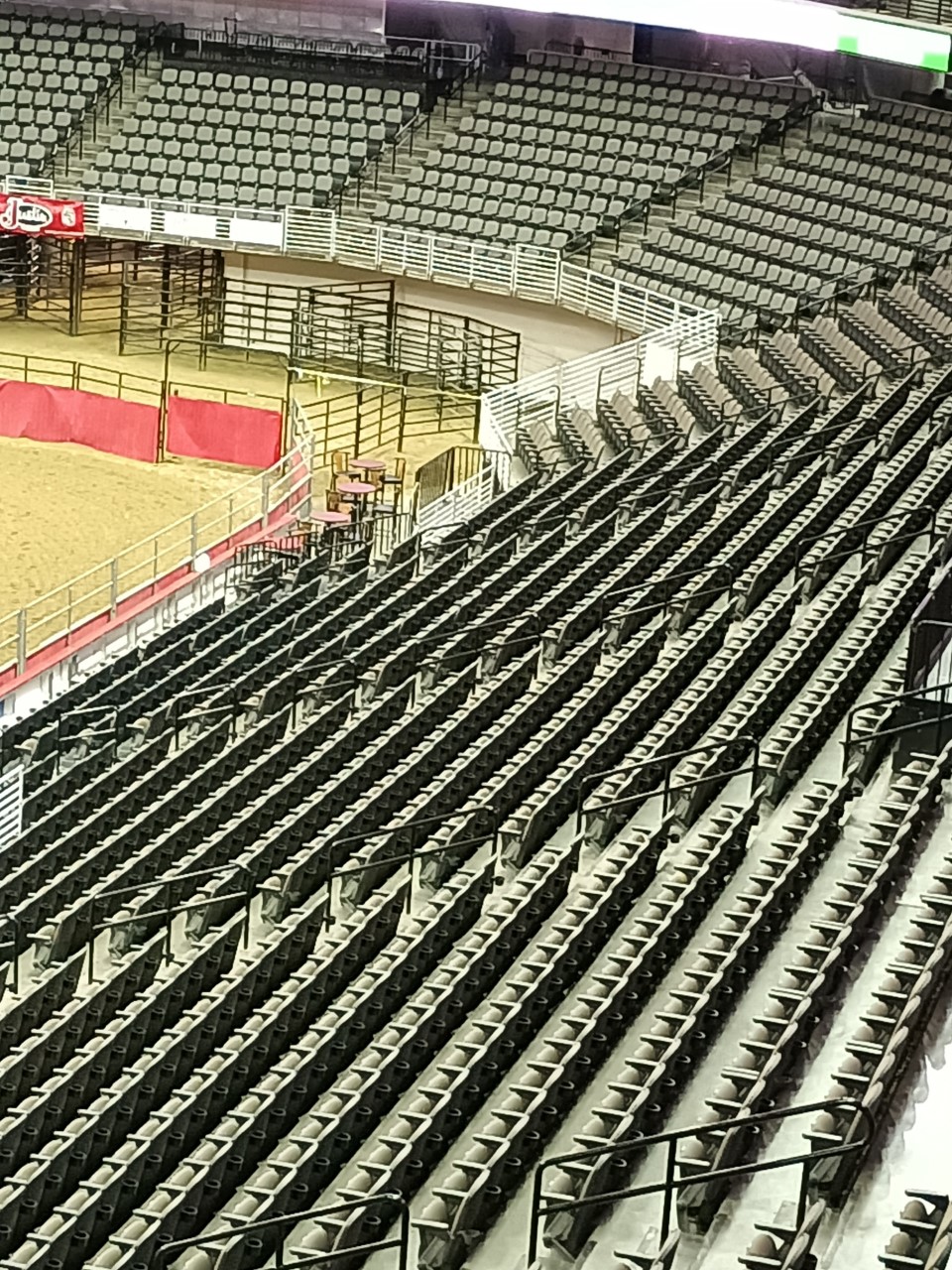 A large stadium with many rows of seats.